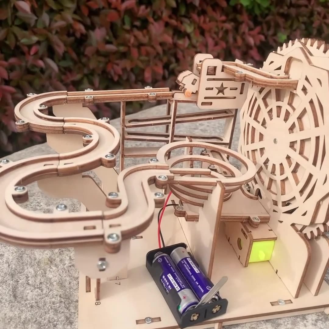 DIY Wooden Ball Track Kit for Kids | STEM Science Toy with Video Instructions – Ages 5+