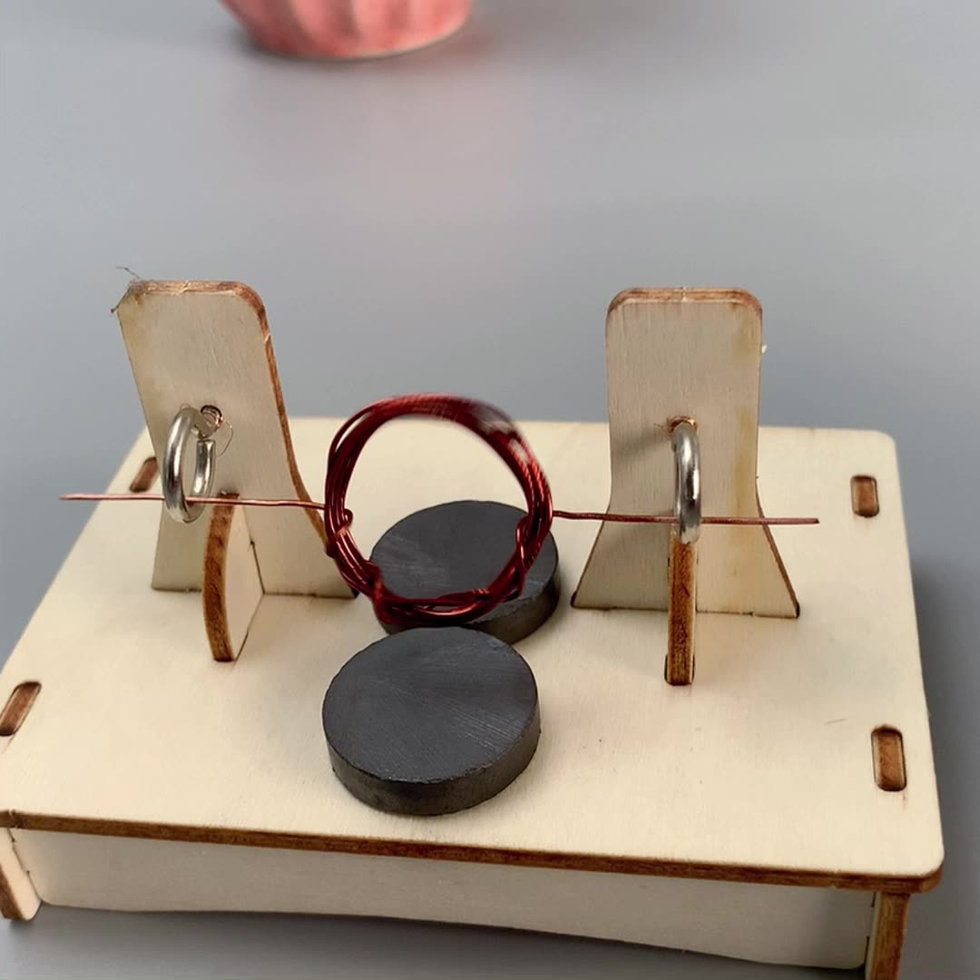 DIY Wooden Electric Motor Kit for Kids | STEM Science Toy with Video Instructions – Ages 5+