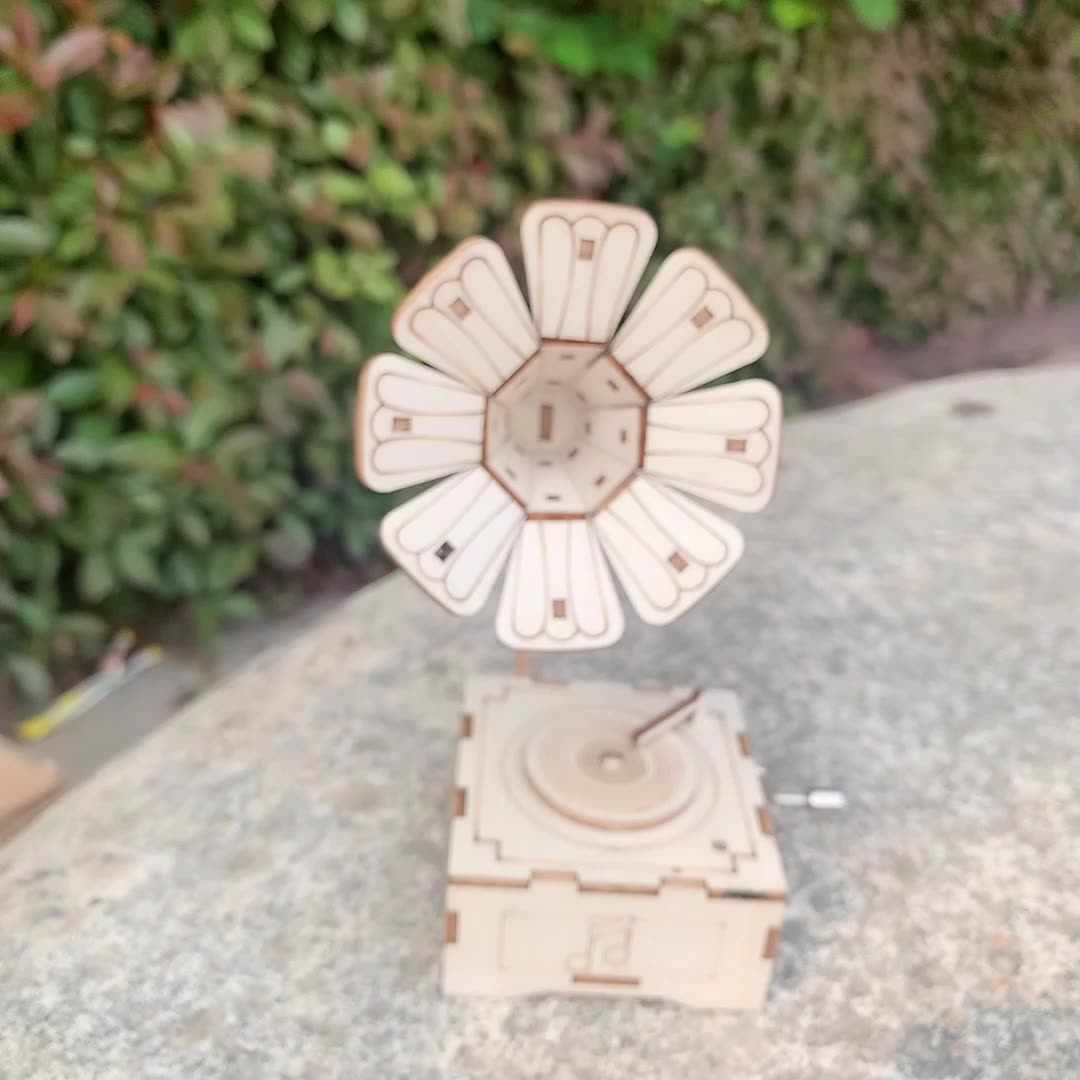 DIY Wooden Gramophone Kit for Kids | STEM Science Toy with Video Instructions – Ages 5+