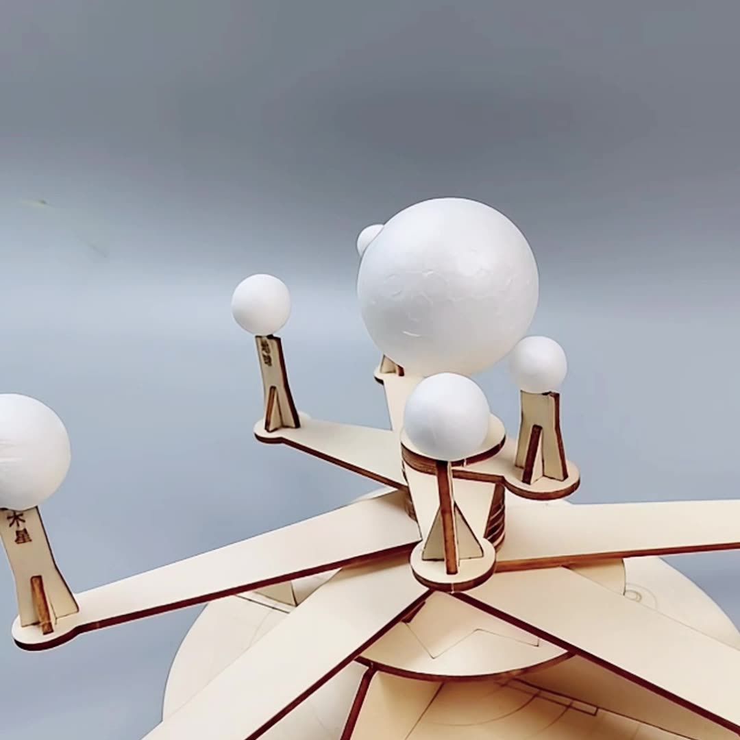 DIY Wooden Orrery Solar System Kit for Kids | STEM Science Toy with Video Instructions – Ages 5+