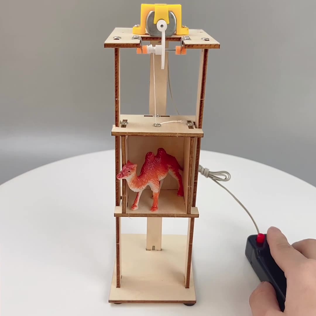 DIY Wooden Elevator Train Kit for Kids | STEM Science Toy with Video Instructions – Ages 5+