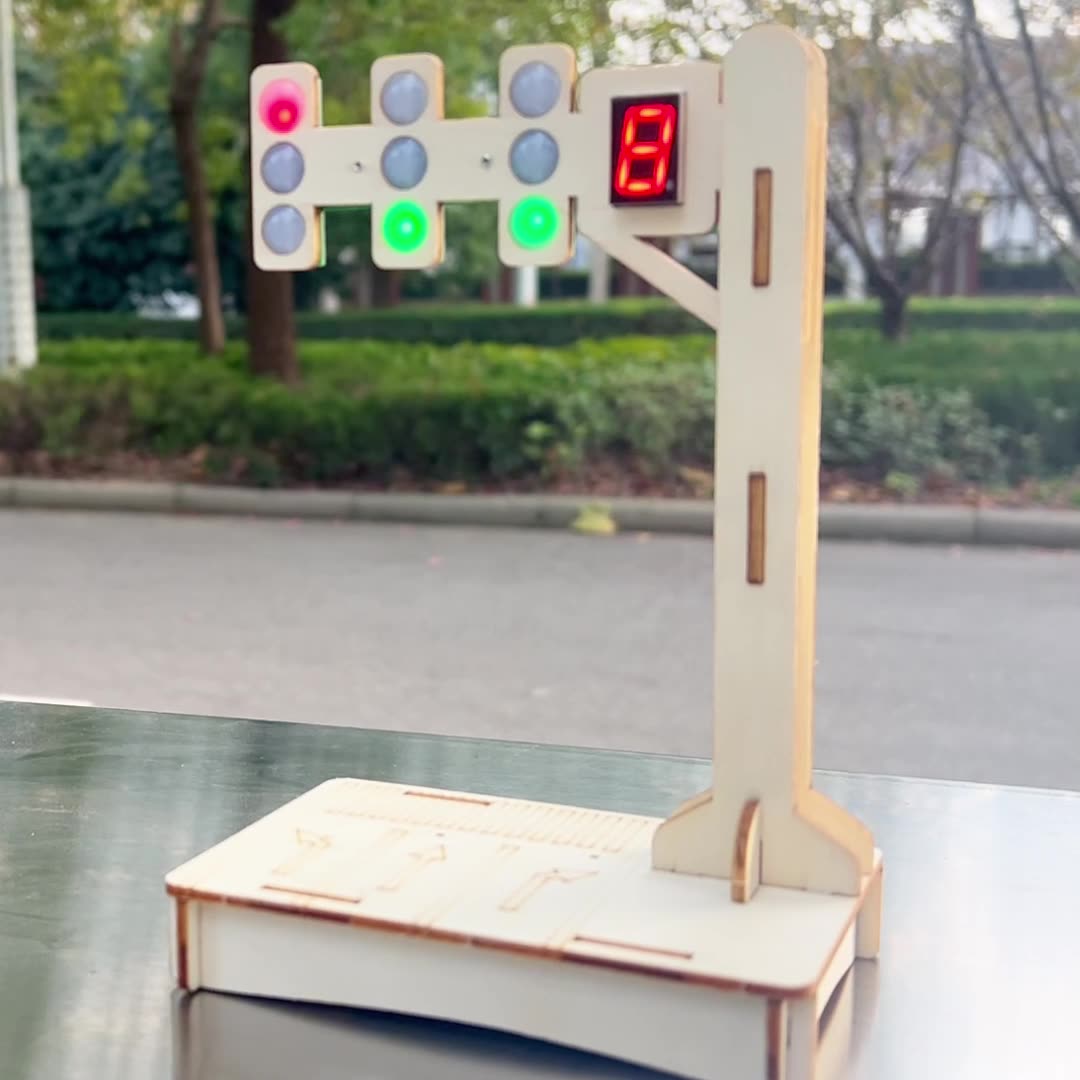 DIY Wooden Traffic Light Kit for Kids | STEM Science Toy with Video Instructions – Ages 5+