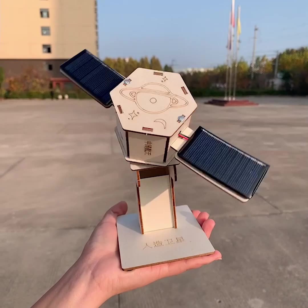 Close-up of the solar panel on the assembled satellite