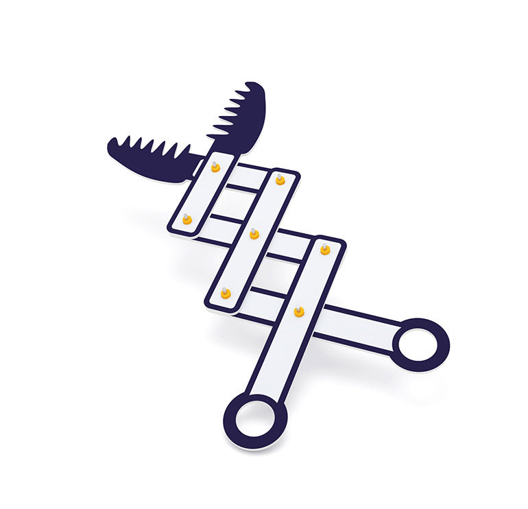 Assembled DIY Alligator Grabber Toy Kit for kids, demonstrating its extending and grabbing action.