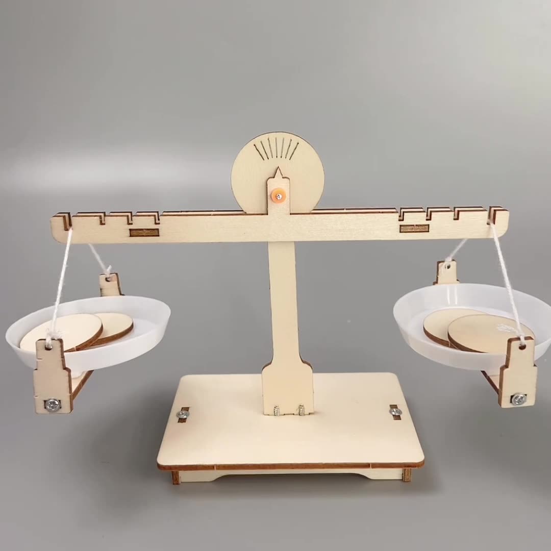 DIY Wooden Balance Scale Kit for Kids | STEM Science Toy with Video Instructions – Ages 3+