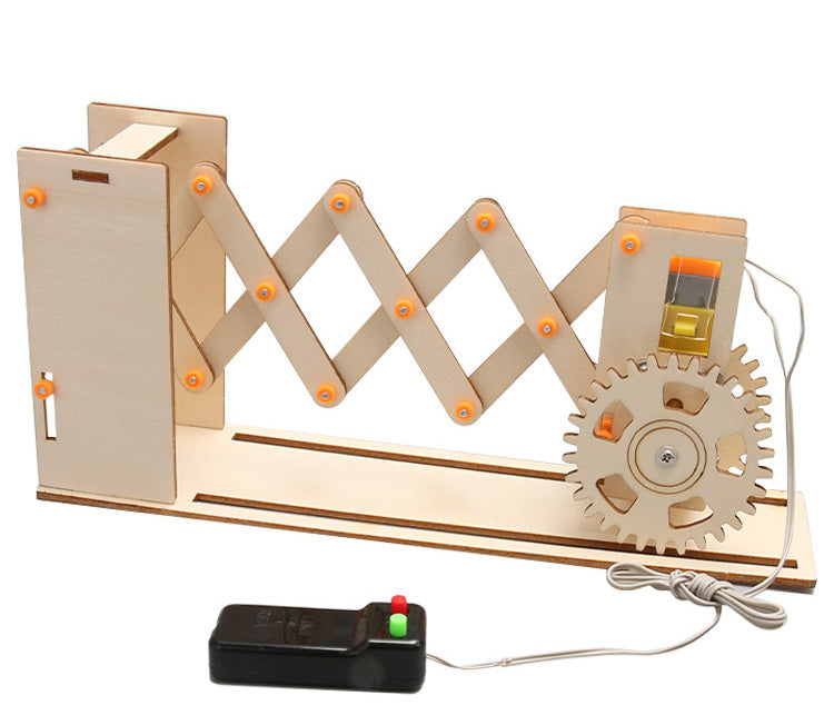 Assembled DIY Electric Barrier Gate Kit showcasing its design and wooden construction.