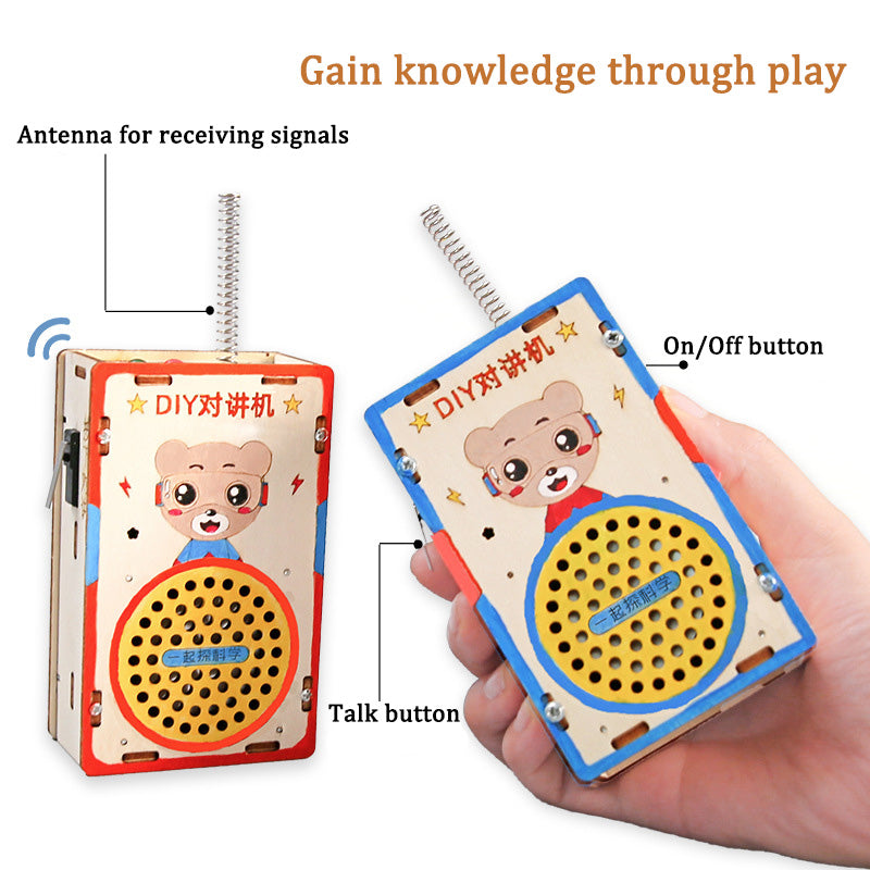 DIY Wooden Walkie Talkie Kit for Kids | STEM Science Toy with Video Instructions – Ages 5+