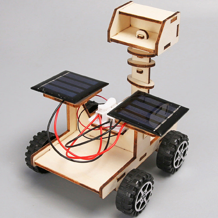 DIY Wooden Solar-powered Lunar Rover Kit for Kids | STEM Science Toy with Video Instructions – Ages 5+