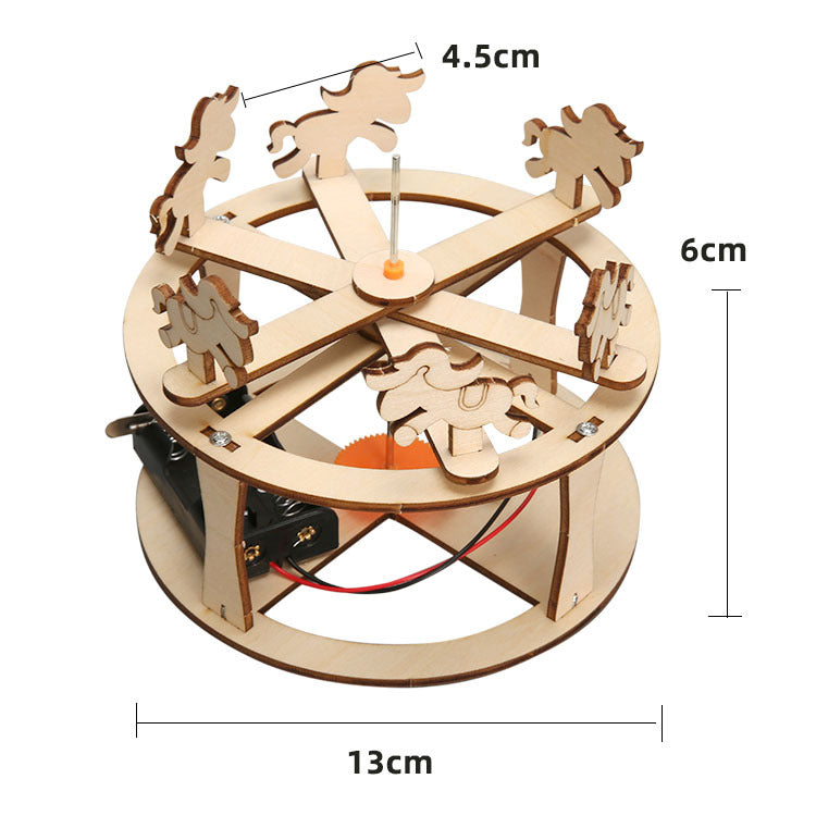 DIY Wooden Carousel Kit for Kids | STEM Science Toy with Video Instructions – Ages 5+