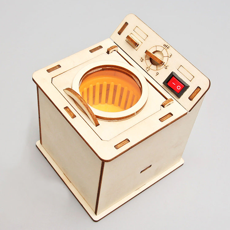 Front view showcasing the details of the DIY Washing Machine model.