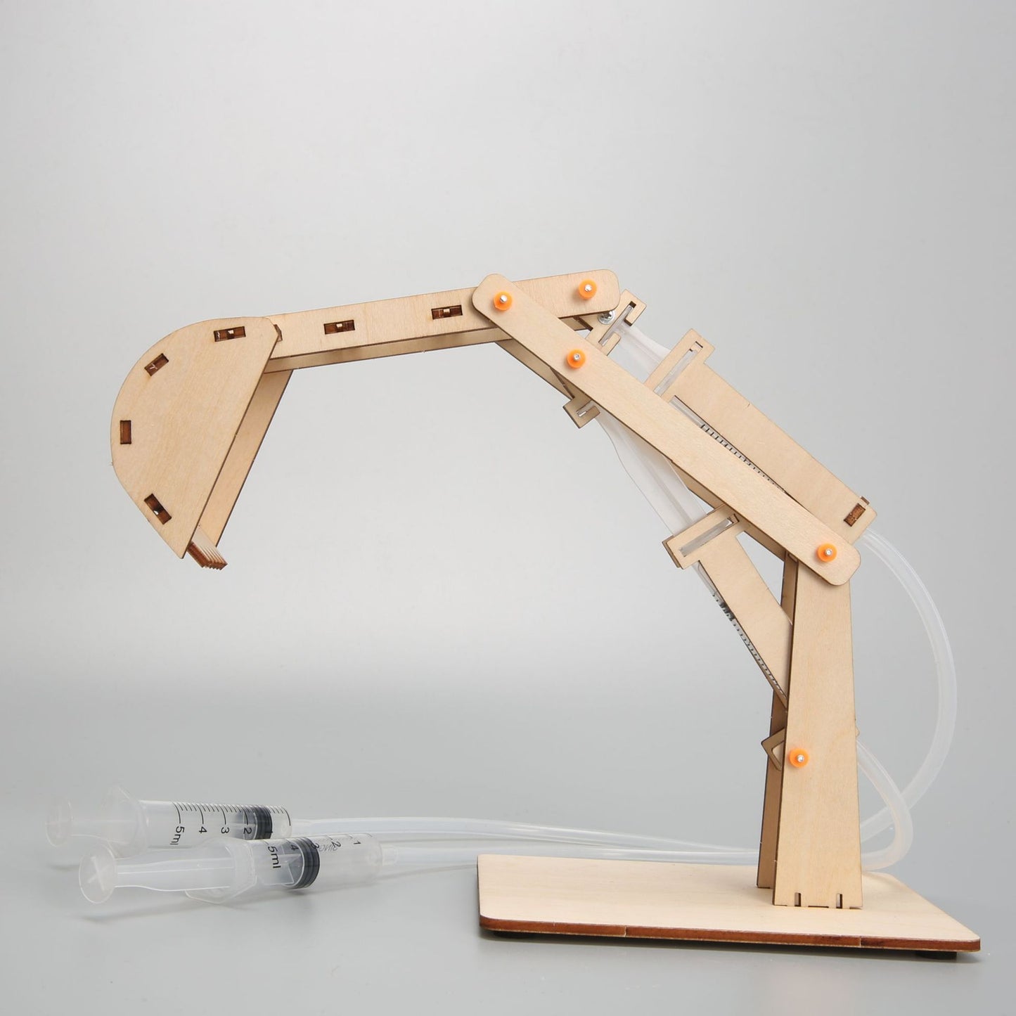 DIY Wooden Hydraulic Excavator Kit for Kids | STEM Science Toy with Video Instructions – Ages 5+