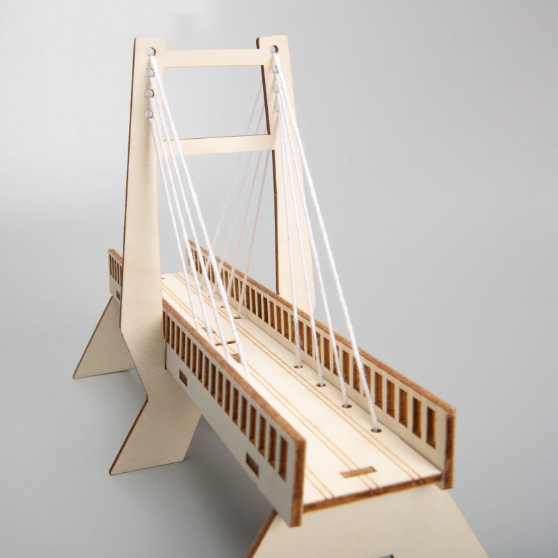 DIY Wooden Cable-stayed Wall Kit for Kids | STEM Science Toy with Video Instructions – Ages 3+