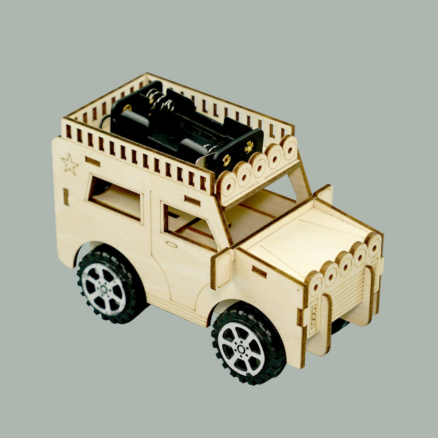 DIY Wooden Jeep Kit for Kids | STEM Science Toy with Video Instructions – Ages 5+