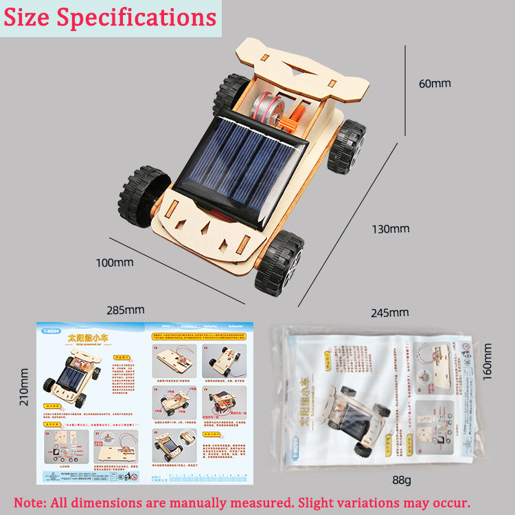 DIY Wooden Solar Car Kit for Kids | STEM Science Toy with Video Instructions – Ages 5+