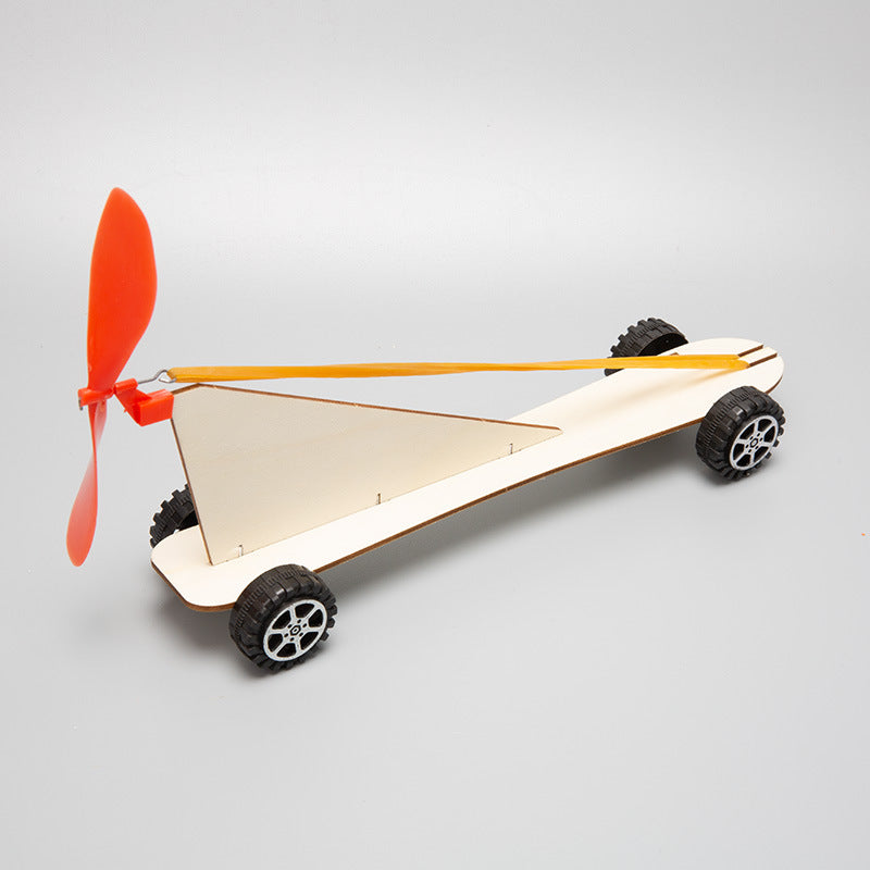DIY Wooden Rubber Band Powered Car Kit for Kids | STEM Science Toy with Video Instructions – Ages 3+