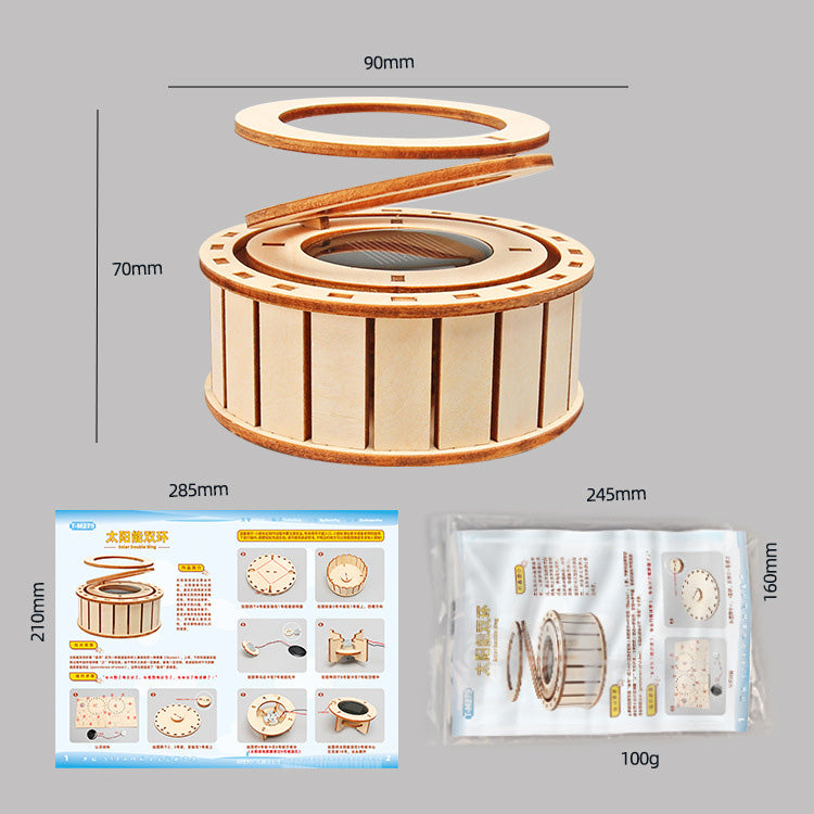 DIY Wooden Solar Double Ring Kit for Kids | STEM Science Toy with Video Instructions – Ages 5+