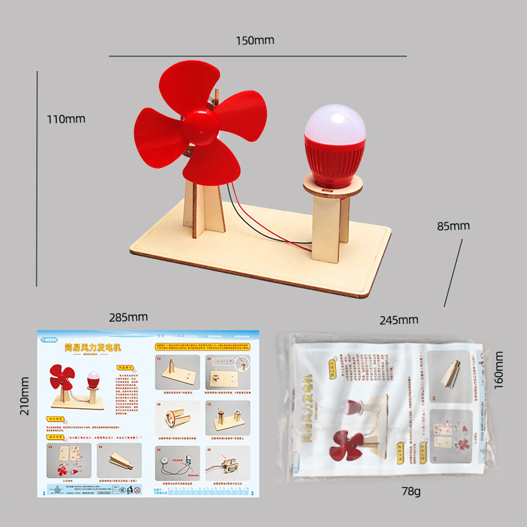 DIY Wooden Wind Turbine Kit for Kids | STEM Science Toy with Video Instructions – Ages 5+