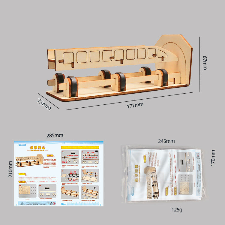 DIY Wooden Maglev Train Kit for Kids | STEM Science Toy with Video Instructions – Ages 5+