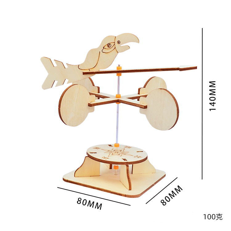 DIY Wooden Weather Vane Kit for Kids | STEM Science Toy with Video Instructions – Ages 3+