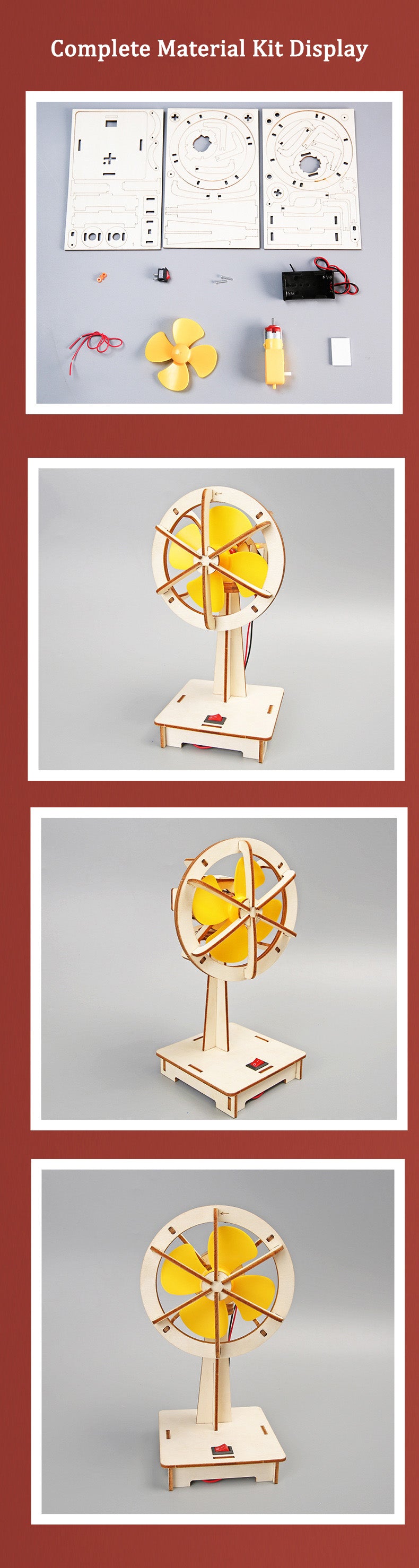 DIY Wooden Oscillating Fan Kit for Kids | STEM Science Toy with Video Instructions – Ages 5+