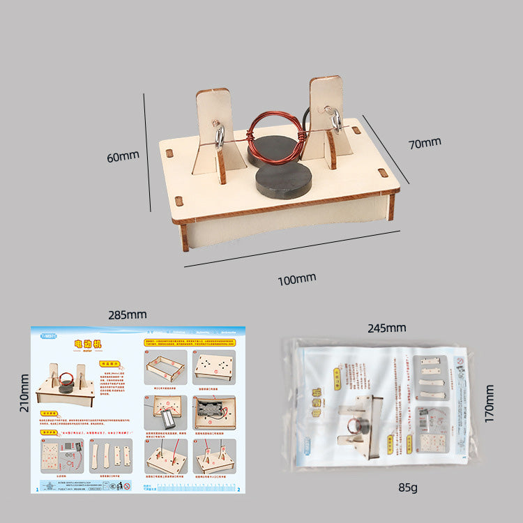 DIY Wooden Electric Motor Kit for Kids | STEM Science Toy with Video Instructions – Ages 5+