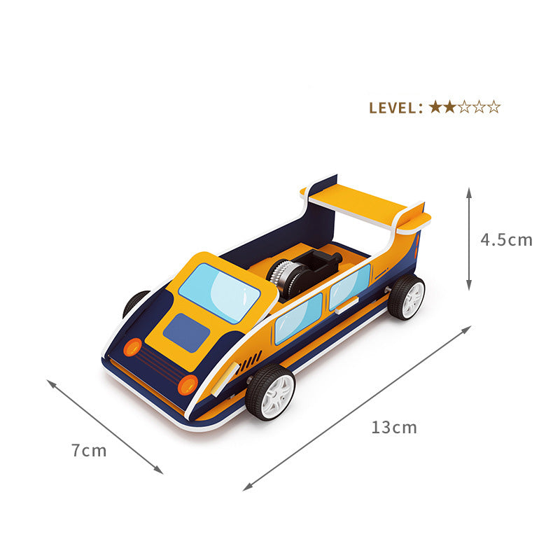 DIY Pull-back Car Kit for Kids - Cardboard STEAM Learning Toy (Ages 3+)
