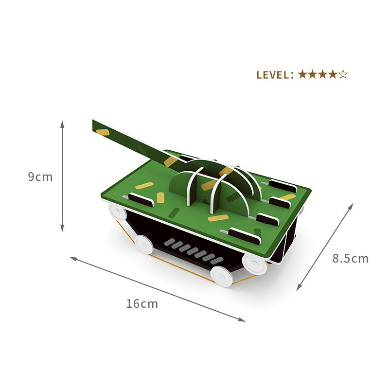 DIY Tank Kit for Kids - Cardboard STEAM Learning Toy (Ages 3+)