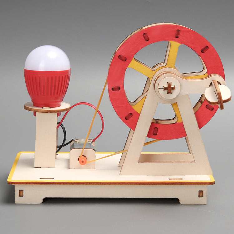 DIY Wooden Hand-cranked Generator Kit for Kids | STEM Science Toy with Video Instructions – Ages 5+