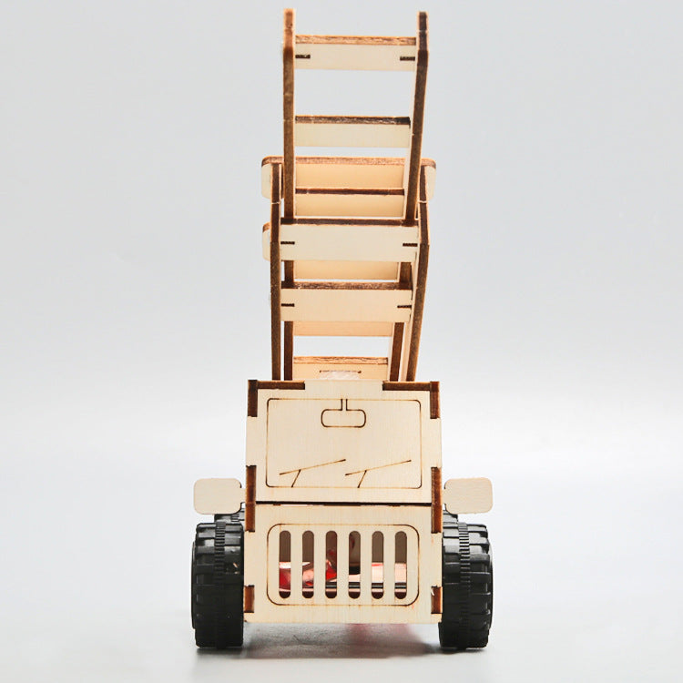 DIY Wooden Ladder Fire Truck Kit for Kids | STEM Science Toy with Video Instructions – Ages 5+