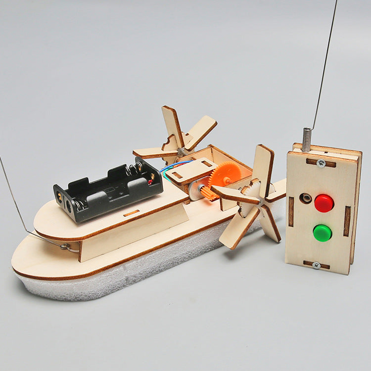 DIY Wooden Remote-controlled Paddle Steamer Kit for Kids | STEM Science Toy with Video Instructions – Ages 5+