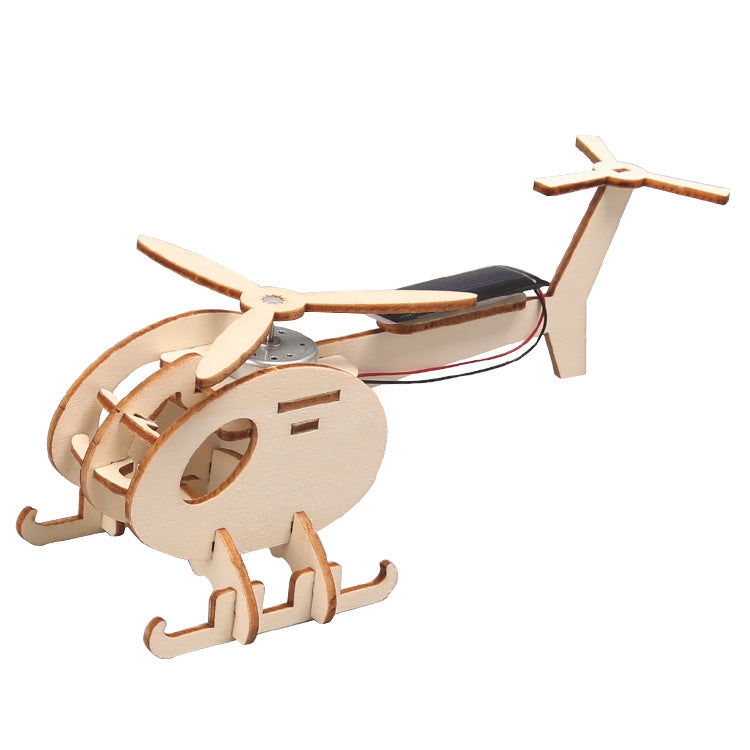 DIY Wooden Solar-powered Helicopter Kit for Kids | STEM Science Toy with Video Instructions – Ages 5+