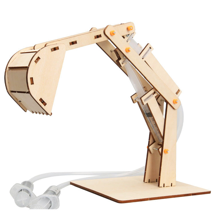 DIY Wooden Hydraulic Excavator Kit for Kids | STEM Science Toy with Video Instructions – Ages 5+