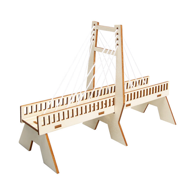 DIY Wooden Cable-stayed Wall Kit for Kids | STEM Science Toy with Video Instructions – Ages 3+