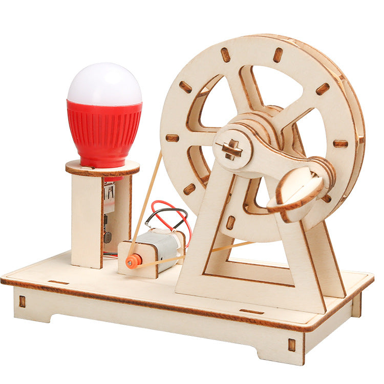 DIY Wooden Hand-cranked Generator Kit for Kids | STEM Science Toy with Video Instructions – Ages 5+