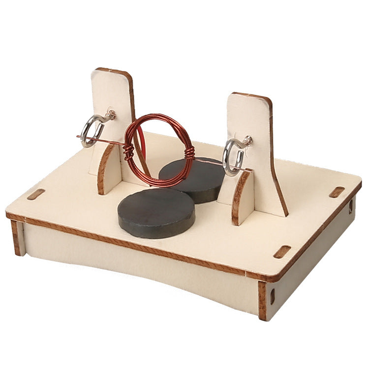 Completed DIY Electric Motor model on display, easy assembly for children