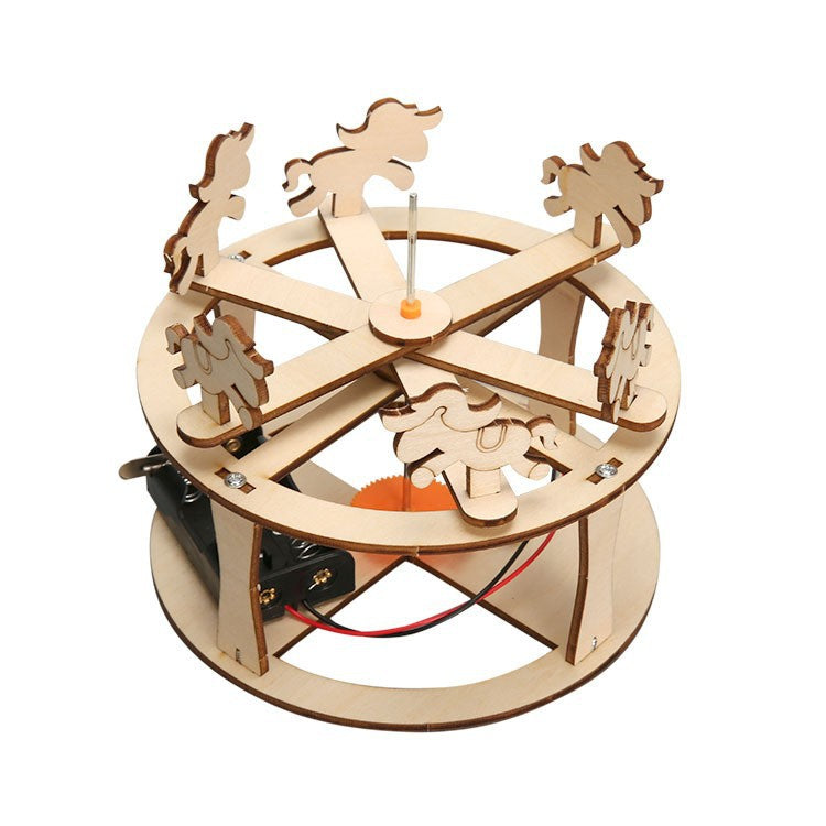 DIY Wooden Carousel Kit for Kids | STEM Science Toy with Video Instructions – Ages 5+