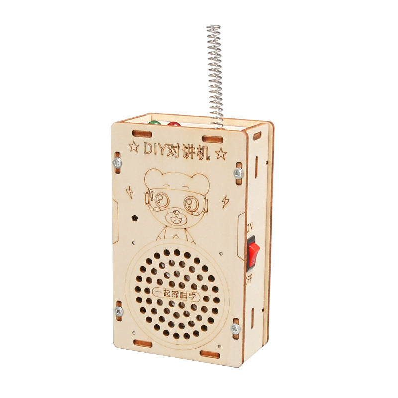 DIY Wooden Walkie Talkie Kit with Educational Benefits – STEM Toy for Kids Age 5+ Powered by Solar Energy