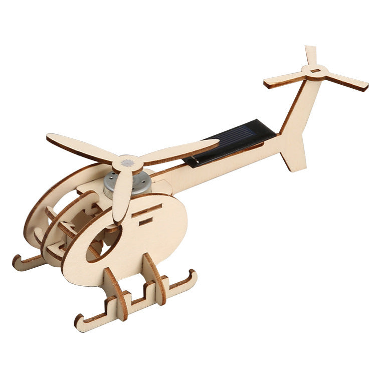 DIY Wooden Solar-powered Helicopter Kit for Kids | STEM Science Toy with Video Instructions – Ages 5+