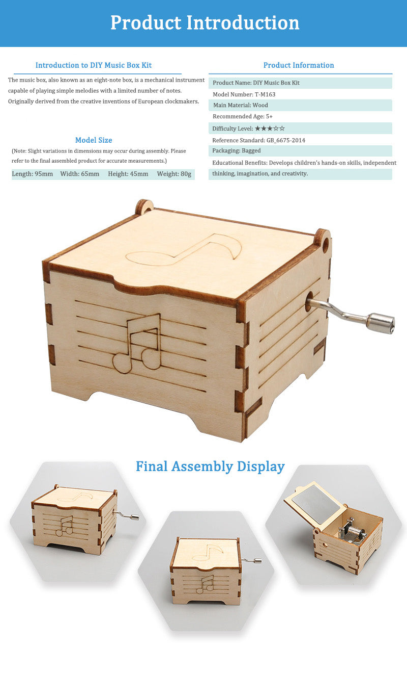 DIY Wooden Music Box Kit for Kids | STEM Science Toy with Video Instructions – Ages 5+