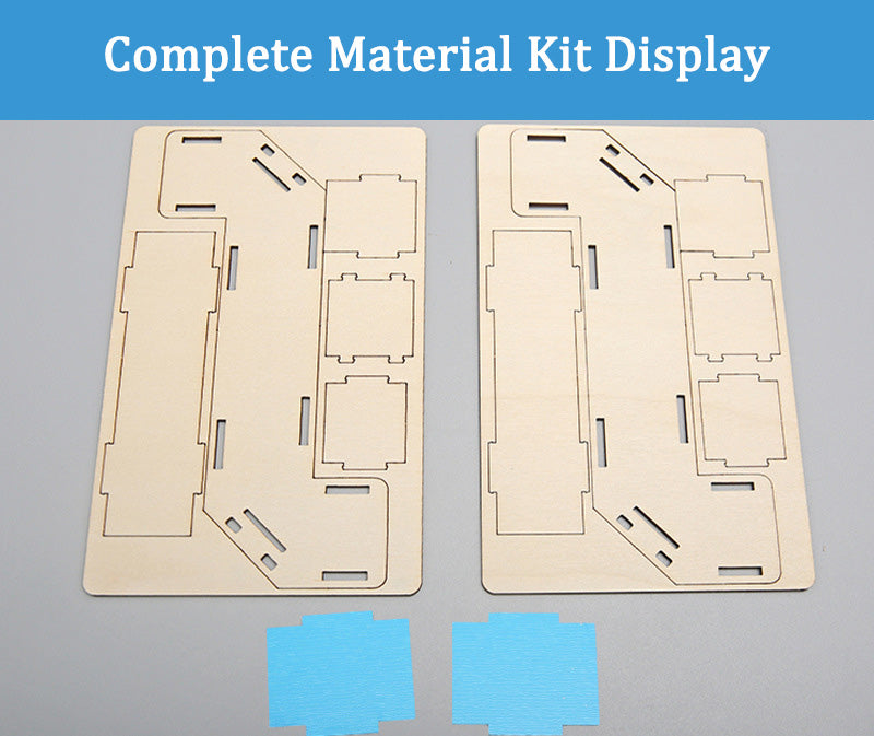 Complete wooden components and reflective materials included in the DIY Periscope Kit.