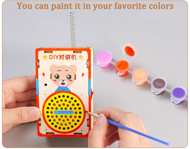DIY Wooden Walkie Talkie Kit for Kids | STEM Science Toy with Video Instructions – Ages 5+