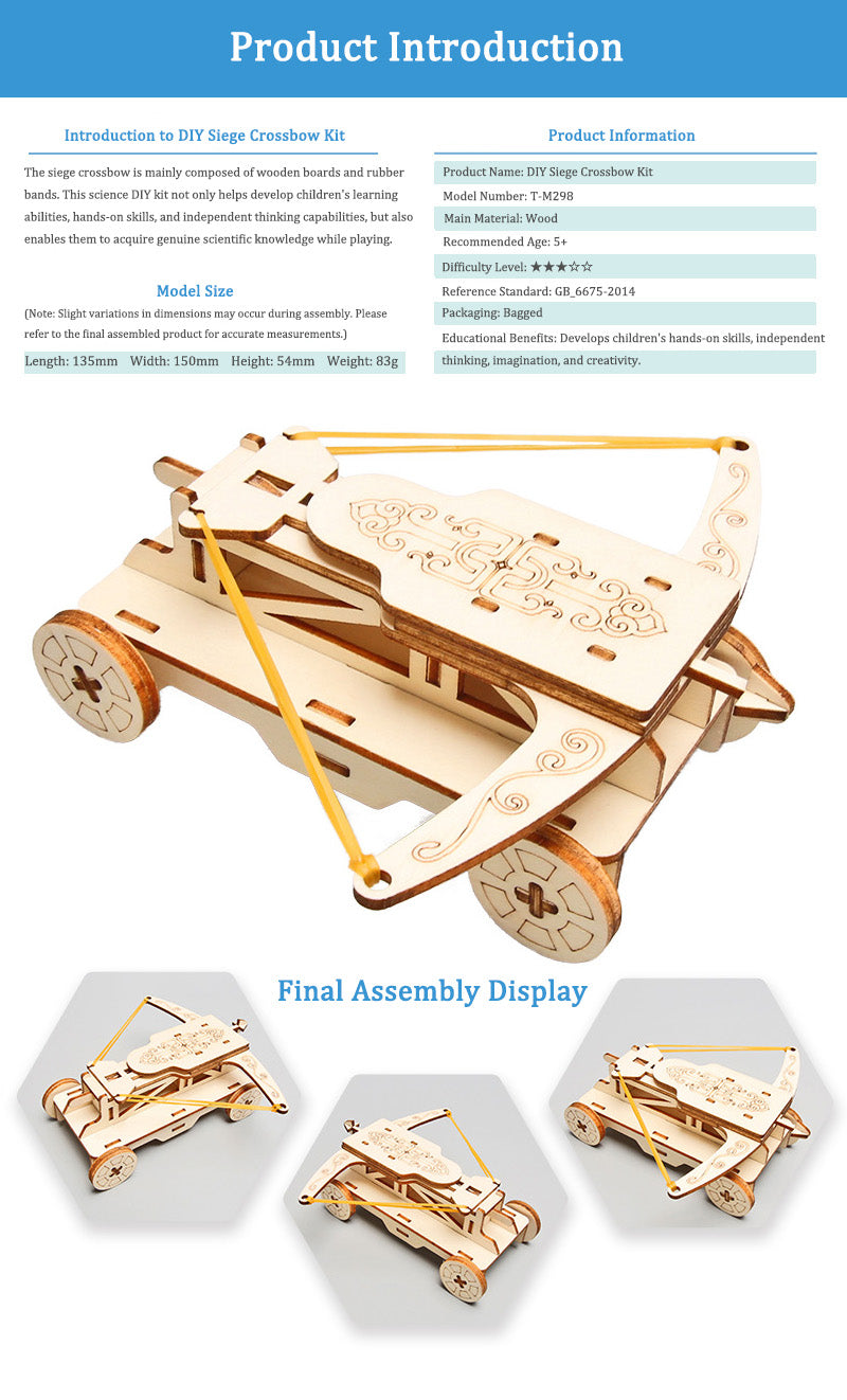DIY Wooden Ballista Kit for Kids | STEM Science Toy with Video Instructions – Ages 5+