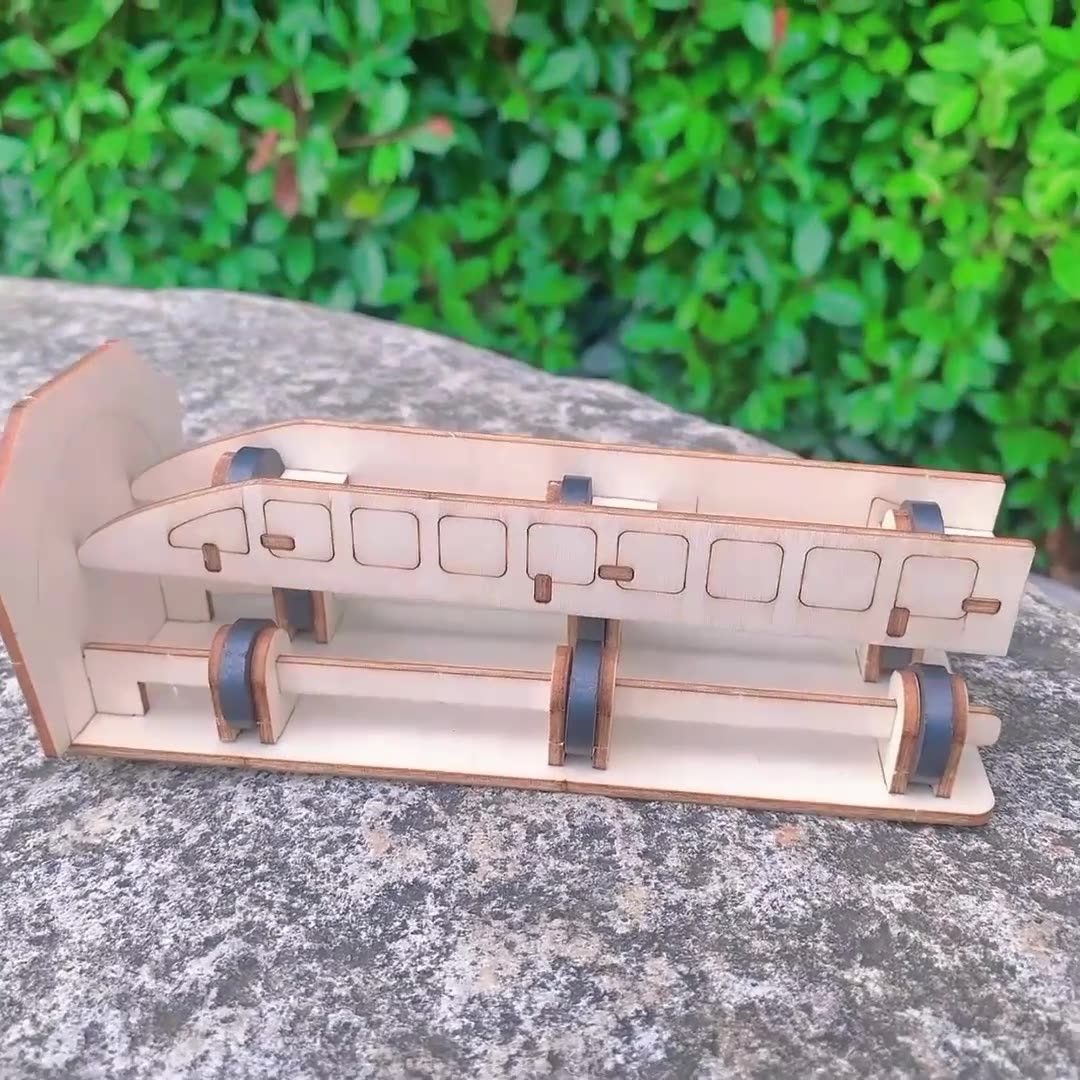 DIY Wooden Maglev Train Kit for Kids | STEM Science Toy with Video Instructions – Ages 5+