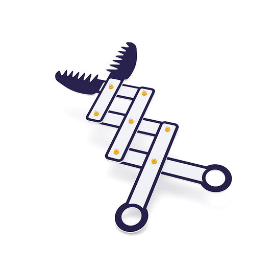 Assembled DIY Alligator Grabber Toy Kit for kids, demonstrating its extending and grabbing action.