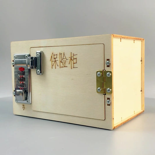 Finished DIY wooden safety box kit with combination lock | Educational STEM toy for kids