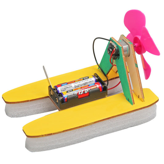 Fun and educational DIY Hovercraft Kit for kids, showcasing the completed model.