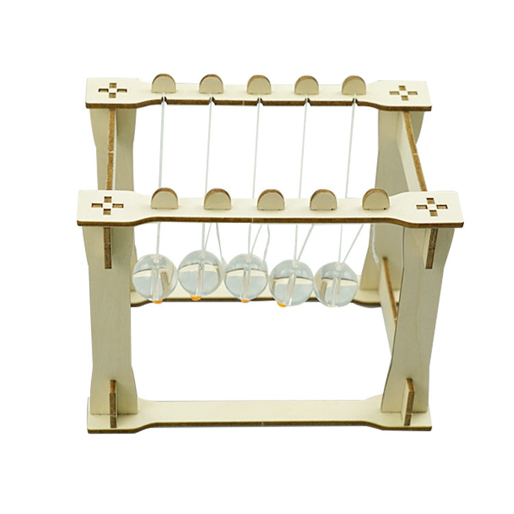 DIY Wooden Newton's Cradle Kit for Kids | STEM Science Toy with Video Instructions – Ages 3+