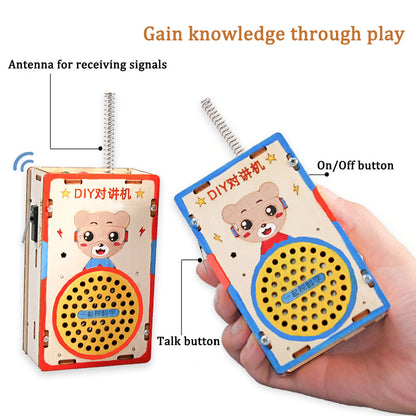 DIY Wooden Walkie Talkie Kit for Kids | STEM Science Toy with Video Instructions – Ages 5+