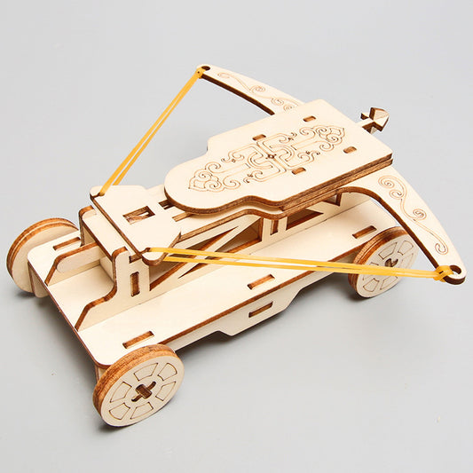 Wooden DIY Ballista Kit, ready to launch.