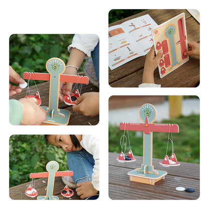 DIY Balance Scale Kit for Kids - Cardboard STEAM Learning Toy (Ages 3+)